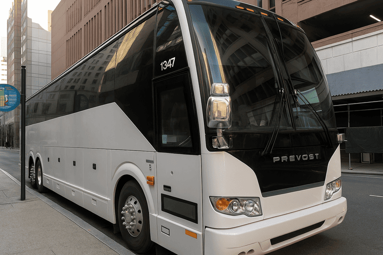a Charter Bus Rental Costa Mesa coach bus