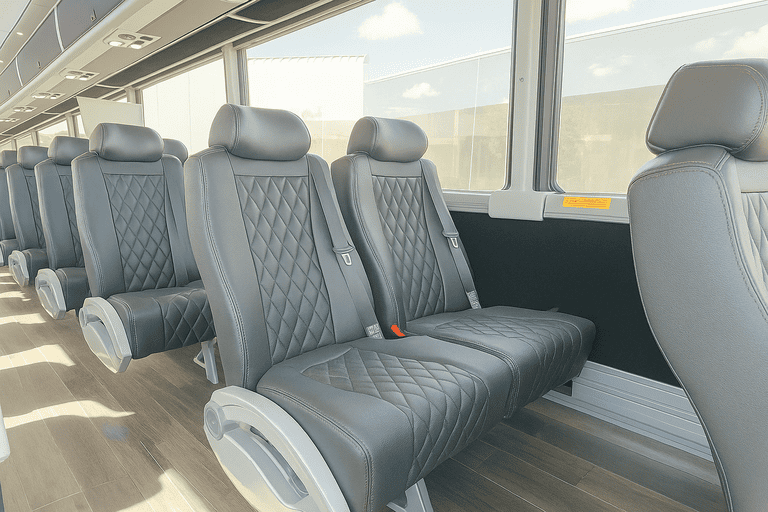 interior of Charter Bus Rental Costa Mesa charter bus